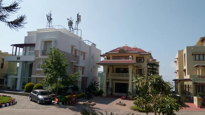 Panoramic landscape view from Padmavathy Nilayam balcony
