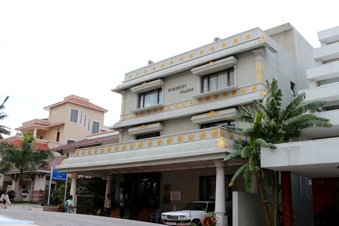 Padmavathy Nilayam hotel exterior front in Tirumala